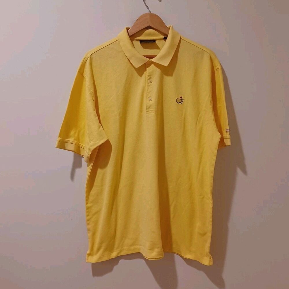 Masters Collection Golf Polo Shirt Augusta National Logo Yellow Size XL Cotton